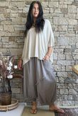 Linen Blend Slub Drape Knit Stone